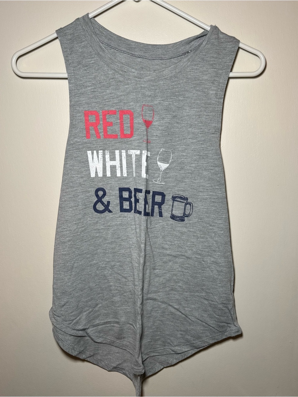 Grayson Threads Gray Muscle Tee - Red White Blue Graphic